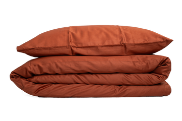 katoensatijn dekbedovertrek terracotta