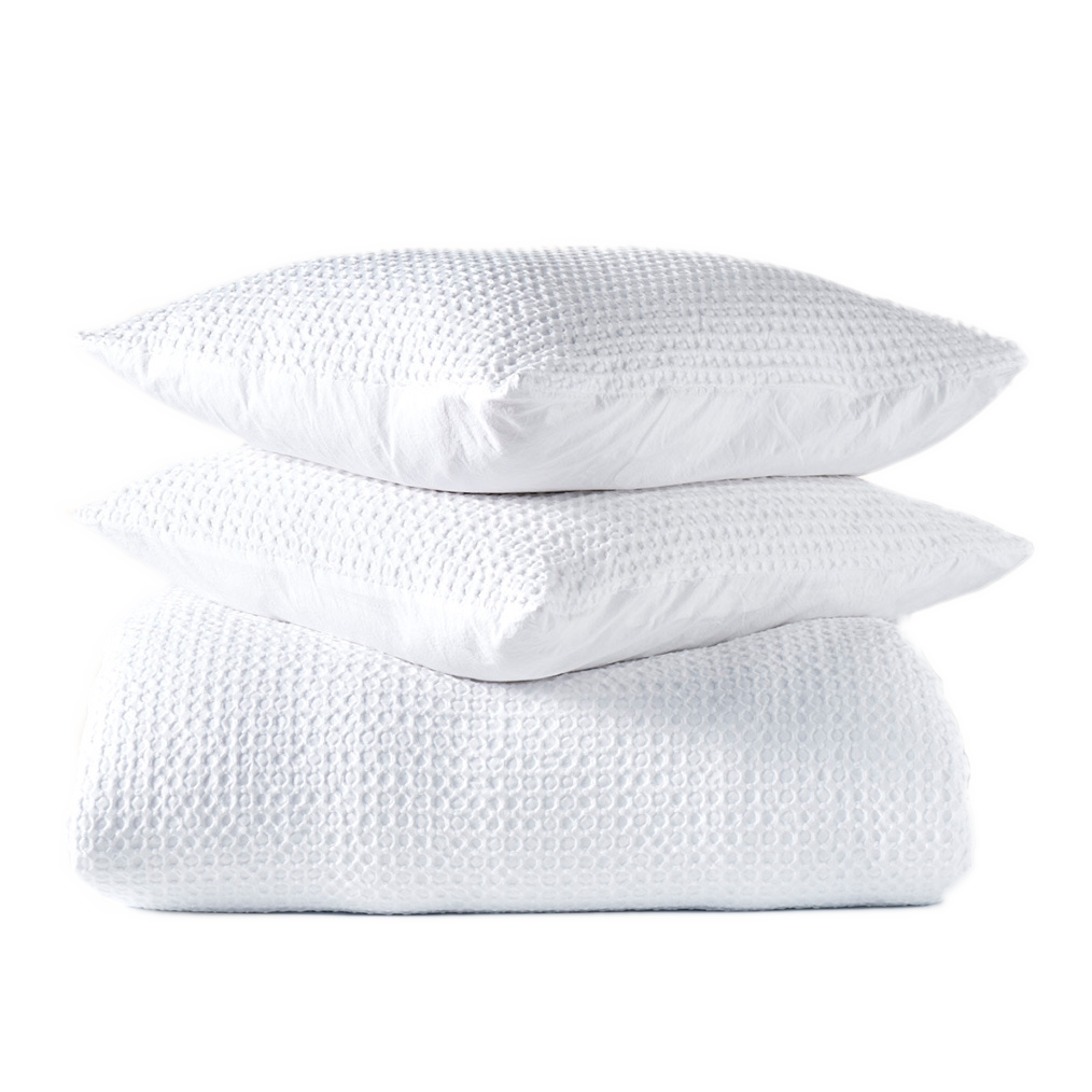 Dekbedovertrek Percal Wafel Katoen Wit