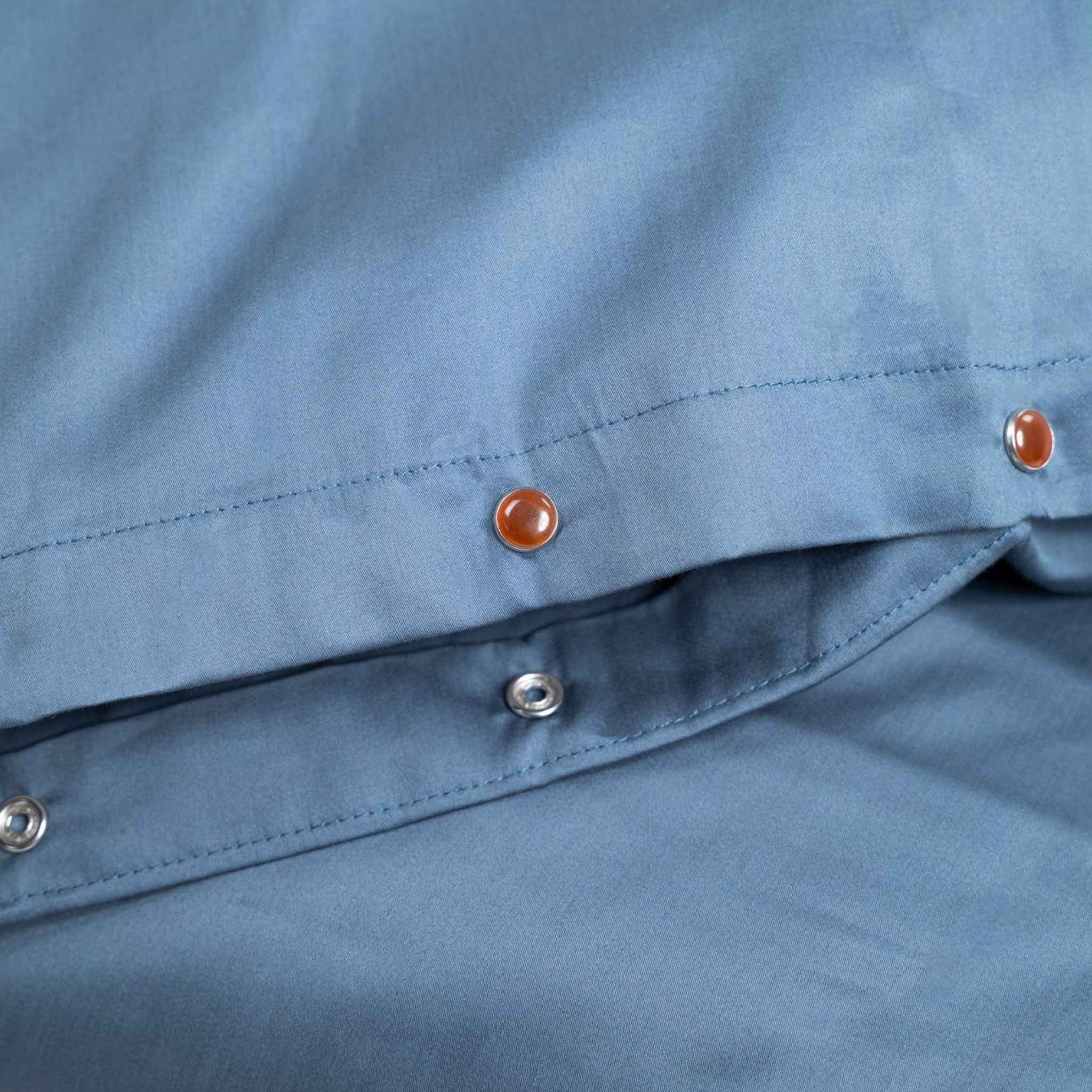 Katoensatijnen dekbedovertrek steenblauw