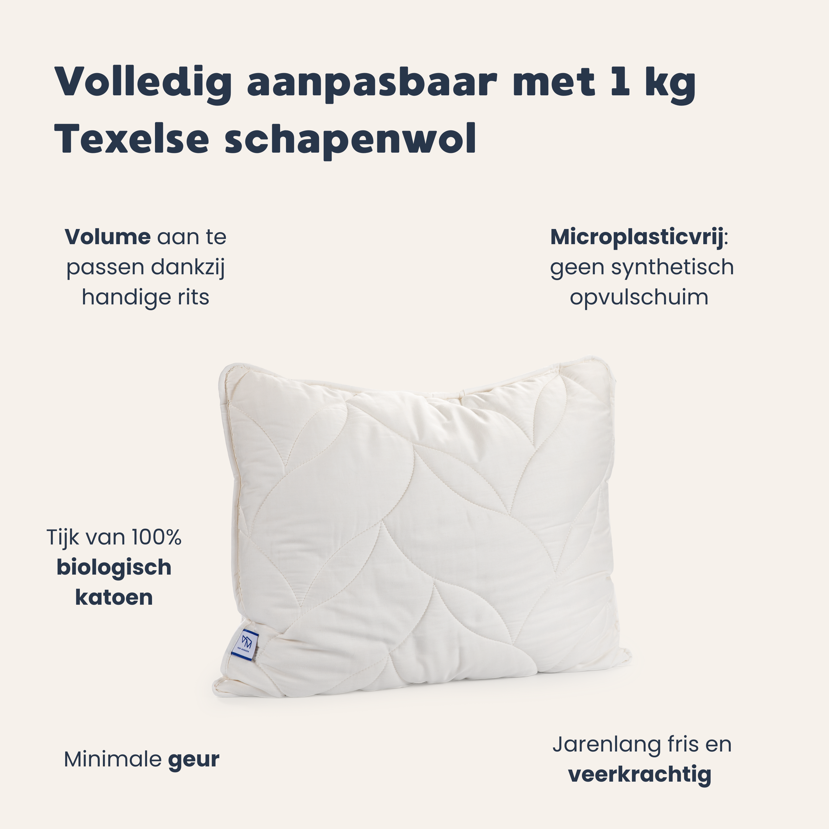 100% Texels Wol Hoofdkussen