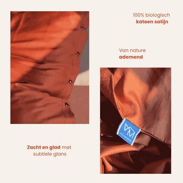 Dekbedovertrek - Katoen Satijn Terra Cotta