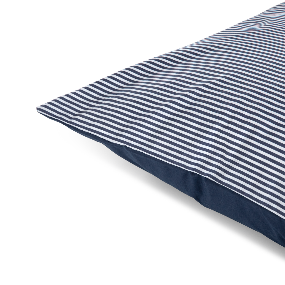 Overtrekset percal katoen striped deep blue-4